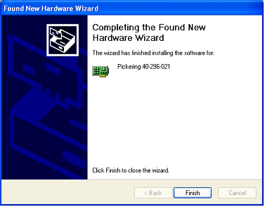 Screenshot of the wizard finishing installing the driver