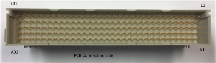 E-type 160-pin connector, PCB side marked