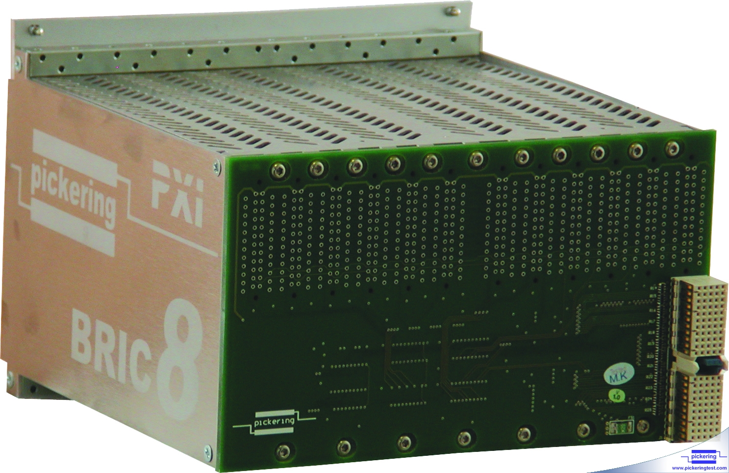 Rear view of a BRIC module, the connector on the right is the connector that plugs into the PXI backplane