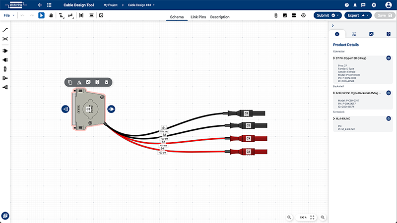 Sample 5 cable assembly designed with Cable Design Tool