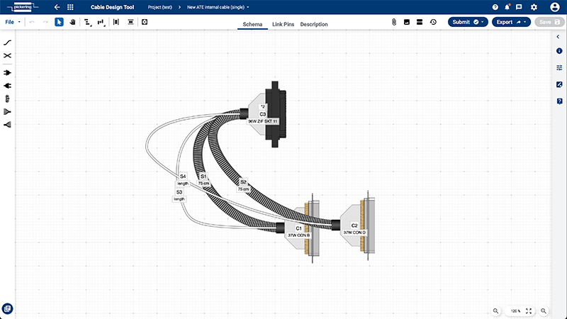 Sample 7 cable assembly designed with Cable Design Tool