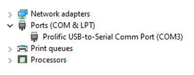 PC Device Manager Communication Port List
