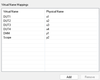 Selecting Virtual Names under the Virtual Names tab