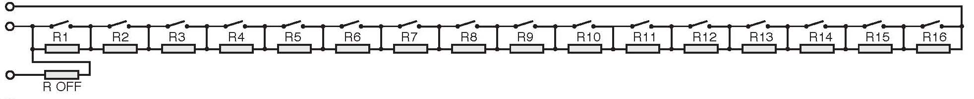 Diagram of a binary resistor chain on 40-290 series