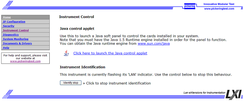 Java Control Applet