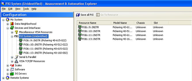 MAX - unknown PXI chassis identifier