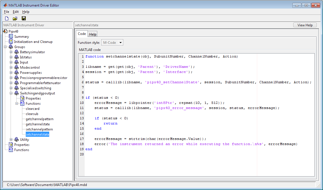 Editing the functions using midedit command in MATLAB