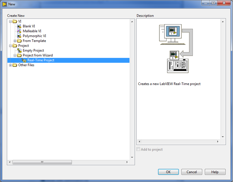 LabVIEW RT project settings