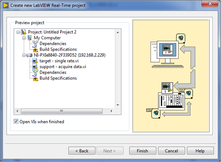 LabVIEW RT project settings